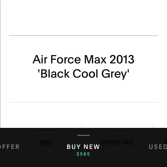 Air Force Max 13’ Black Cool Grey sz 11 - Picture 10 of 10